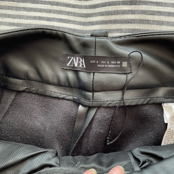 Zara Faux Leather High Waist Pants | S - Picture 5 of 11